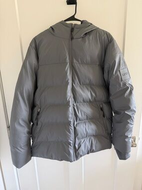 Boohoo Men's Hooded Puffer Jacket - Gray